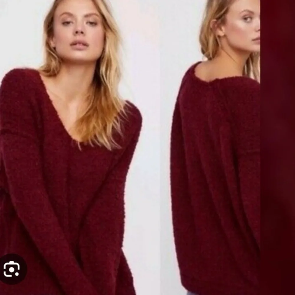 Free People Burgundy Wool Sweater Size Medium